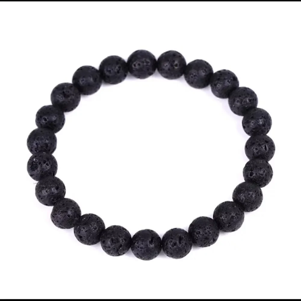Set of (3) Lava Rock Essential Oil Diffuser Bracelets
